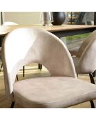 2 Chaises en Velours Tom dossier ouvert beiges - 51x55x79 cm