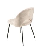 2 Chaises en Velours Tom dossier ouvert beiges - 51x55x79 cm