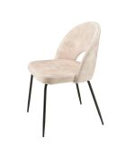 2 Chaises en Velours Tom dossier ouvert beiges - 51x55x79 cm