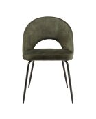 2 Chaises en Velours Tom dossier ouvert vert sapin - 51x55x79 cm