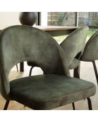 2 Chaises en Velours Tom dossier ouvert vert sapin - 51x55x79 cm