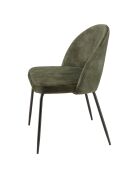 2 Chaises en Velours Tom dossier ouvert vert sapin - 51x55x79 cm