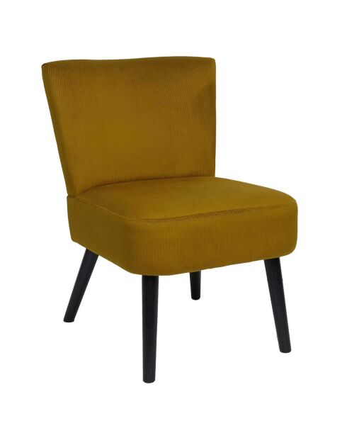 Fauteuil Crapaud Giulia jaune/noir - 55x63x76 cm