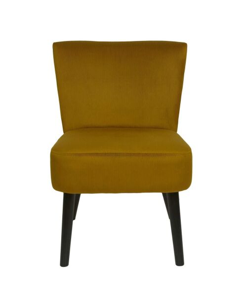 Fauteuil Crapaud Giulia jaune/noir - 55x63x76 cm
