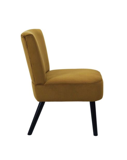 Fauteuil Crapaud Giulia jaune/noir - 55x63x76 cm
