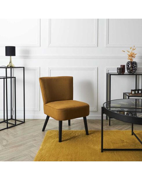 Fauteuil Crapaud Giulia jaune/noir - 55x63x76 cm