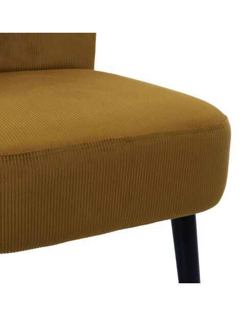 Fauteuil Crapaud Giulia jaune/noir - 55x63x76 cm