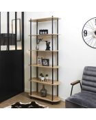 Etagère Cobe noir/marron - 80x30x181 cm