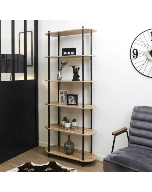 Etagère Cobe noir/marron - 80x30x181 cm