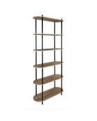 Etagère Cobe noir/marron - 80x30x181 cm