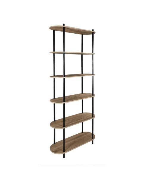 Etagère Cobe noir/marron - 80x30x181 cm
