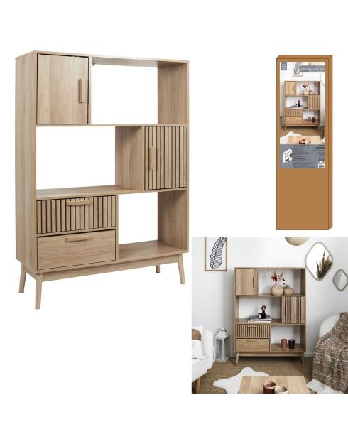 Bibliothèque Klaus marron - 100x35x140 cm