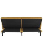Canapé Convertible en Velours Giulia jaune - 198x83x90 cm