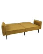 Canapé Convertible en Velours Giulia jaune - 198x83x90 cm