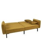 Canapé Convertible en Velours Giulia jaune - 198x83x90 cm