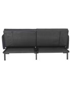 Canapé Convertible en Velours Giulia noir - 198x83x90 cm