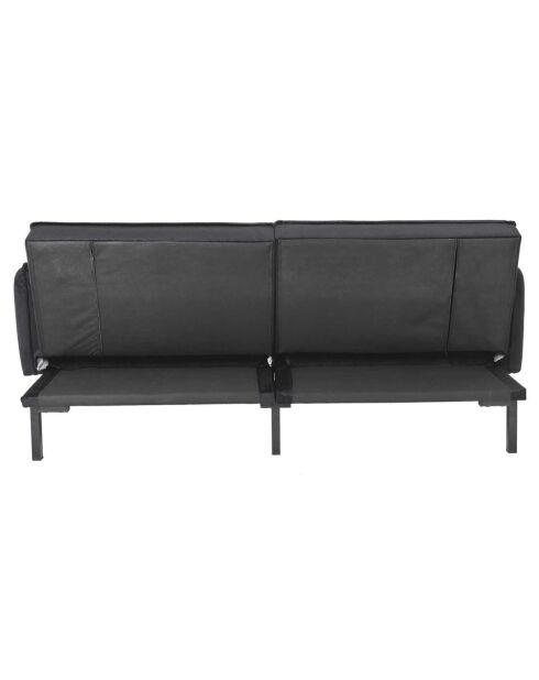 Canapé Convertible en Velours Giulia noir - 198x83x90 cm