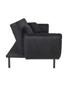 Canapé Convertible en Velours Giulia noir - 198x83x90 cm