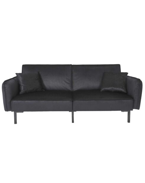 Canapé Convertible en Velours Giulia noir - 198x83x90 cm