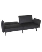 Canapé Convertible en Velours Giulia noir - 198x83x90 cm