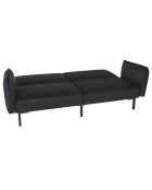 Canapé Convertible en Velours Giulia noir - 198x83x90 cm