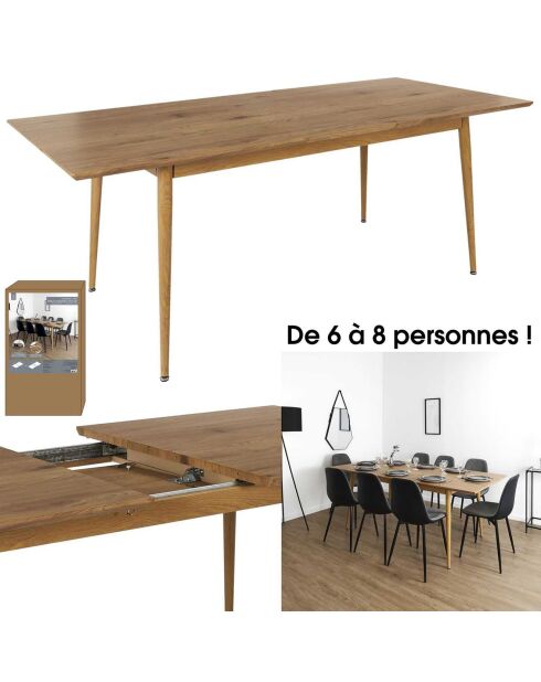 Table Extensible Paxton marron - 160x90x75 cm