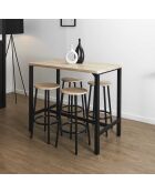 Table Mange debout + 4 Tabourets Loka marron/noir - 100x60x86 cm