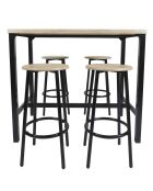 Table Mange debout + 4 Tabourets Loka marron/noir - 100x60x86 cm