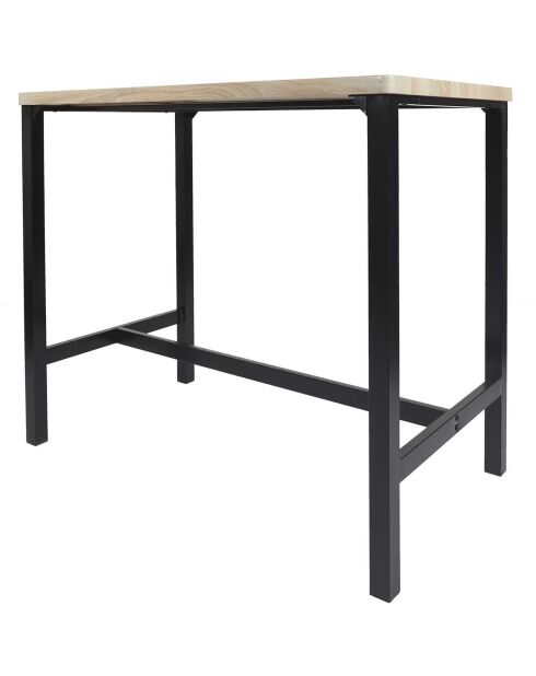 Table Mange debout + 4 Tabourets Loka marron/noir - 100x60x86 cm