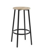 Table Mange debout + 4 Tabourets Loka marron/noir - 100x60x86 cm