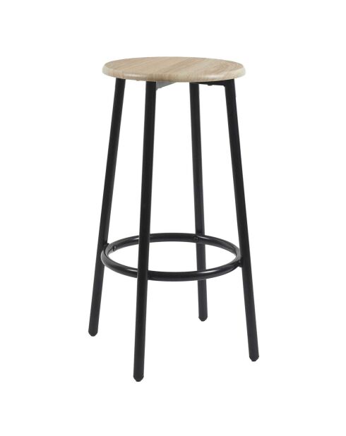 Table Mange debout + 4 Tabourets Loka marron/noir - 100x60x86 cm
