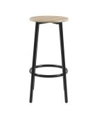 Table Mange debout + 4 Tabourets Loka marron/noir - 100x60x86 cm