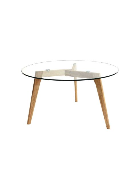 Mesa redonda de vidrio marrón/transparente - D.80x45.5 cm