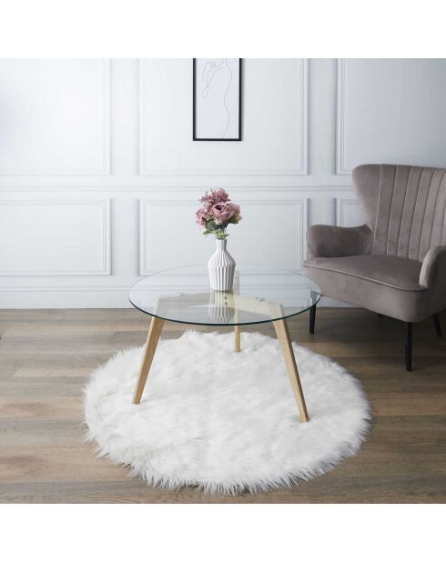 Mesa redonda de vidrio marrón/transparente - D.80x45.5 cm