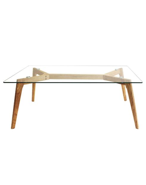 Table Rectangulaire en Verre marron/transparent - 110x60x45 cm