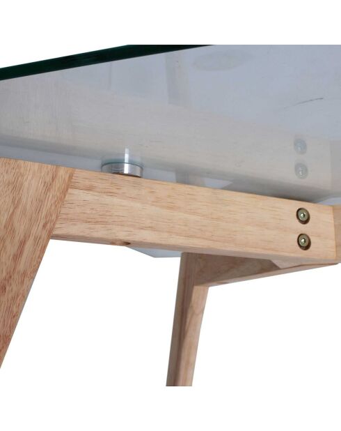 Table Rectangulaire en Verre marron/transparent - 110x60x45 cm