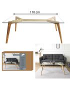 Table Rectangulaire en Verre marron/transparent - 110x60x45 cm