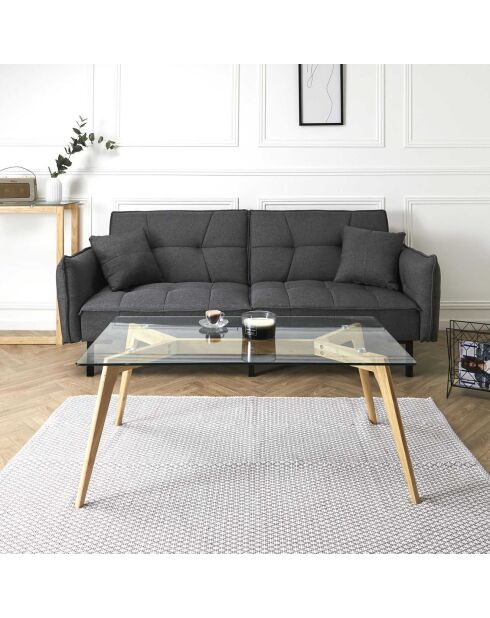 Table Rectangulaire en Verre marron/transparent - 110x60x45 cm