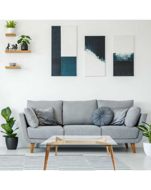 Table Rectangulaire en Verre marron/transparent - 110x60x45 cm