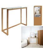 Console en Verre transparent/marron - 100x32x87 cm