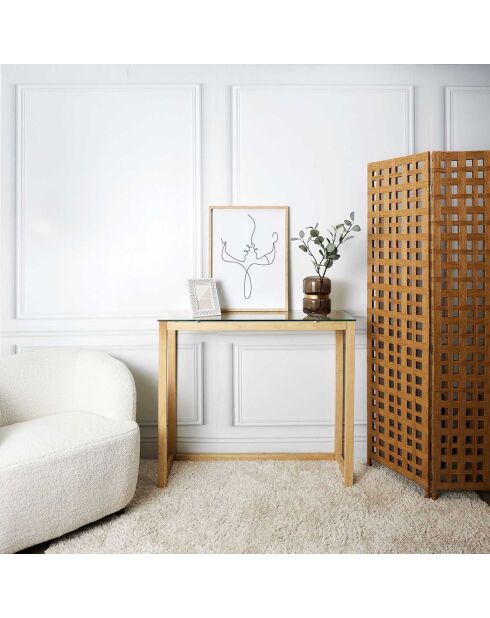 Console en Verre transparent/marron - 100x32x87 cm