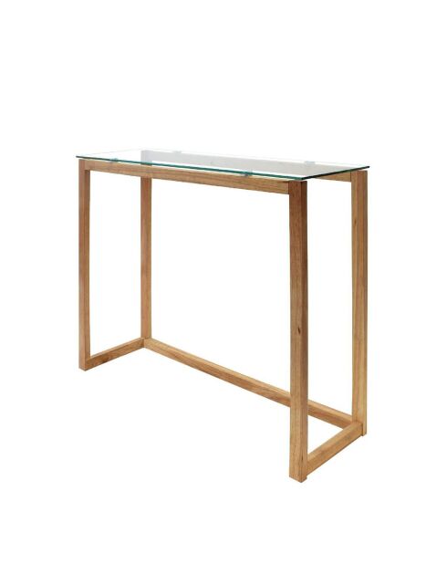 Console en Verre transparent/marron - 100x32x87 cm
