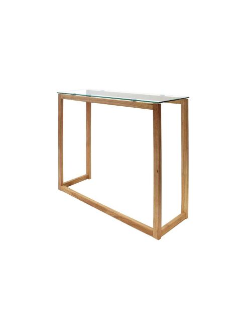 Console en Verre transparent/marron - 100x32x87 cm