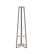 Etagère Angle 5 Niveaux Bois et Métal marron/noir - 180x34.5x34.5 cm