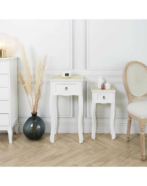 2 Selettes Victoria blanches - 40x30x75 cm