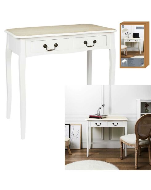 Victoria weißer Schreibtisch - 90x50x78 cm