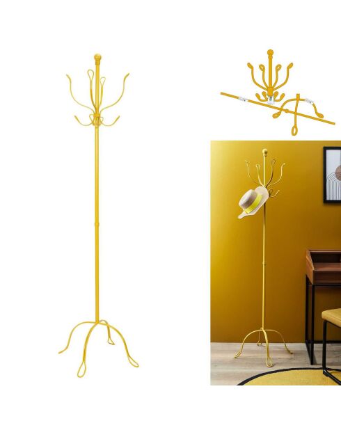Porte-manteau Vintage Métal jaune - 50x50x170 cm