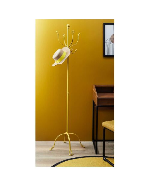 Porte-manteau Vintage Métal jaune - 50x50x170 cm
