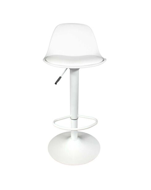 2 Tabourets de Bar Isak blancs - 38x41.5x104 cm