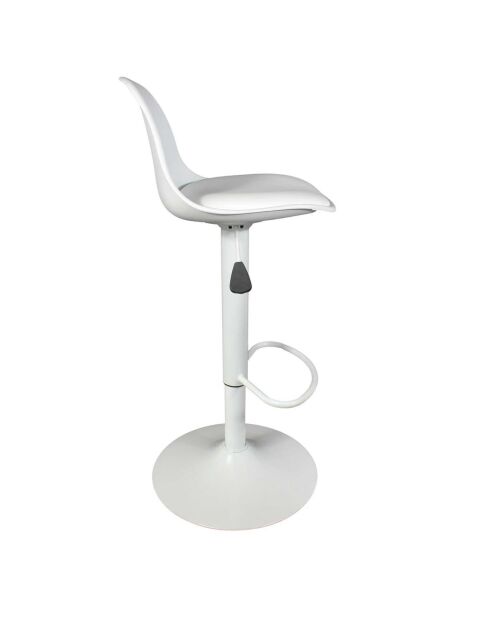 2 Tabourets de Bar Isak blancs - 38x41.5x104 cm